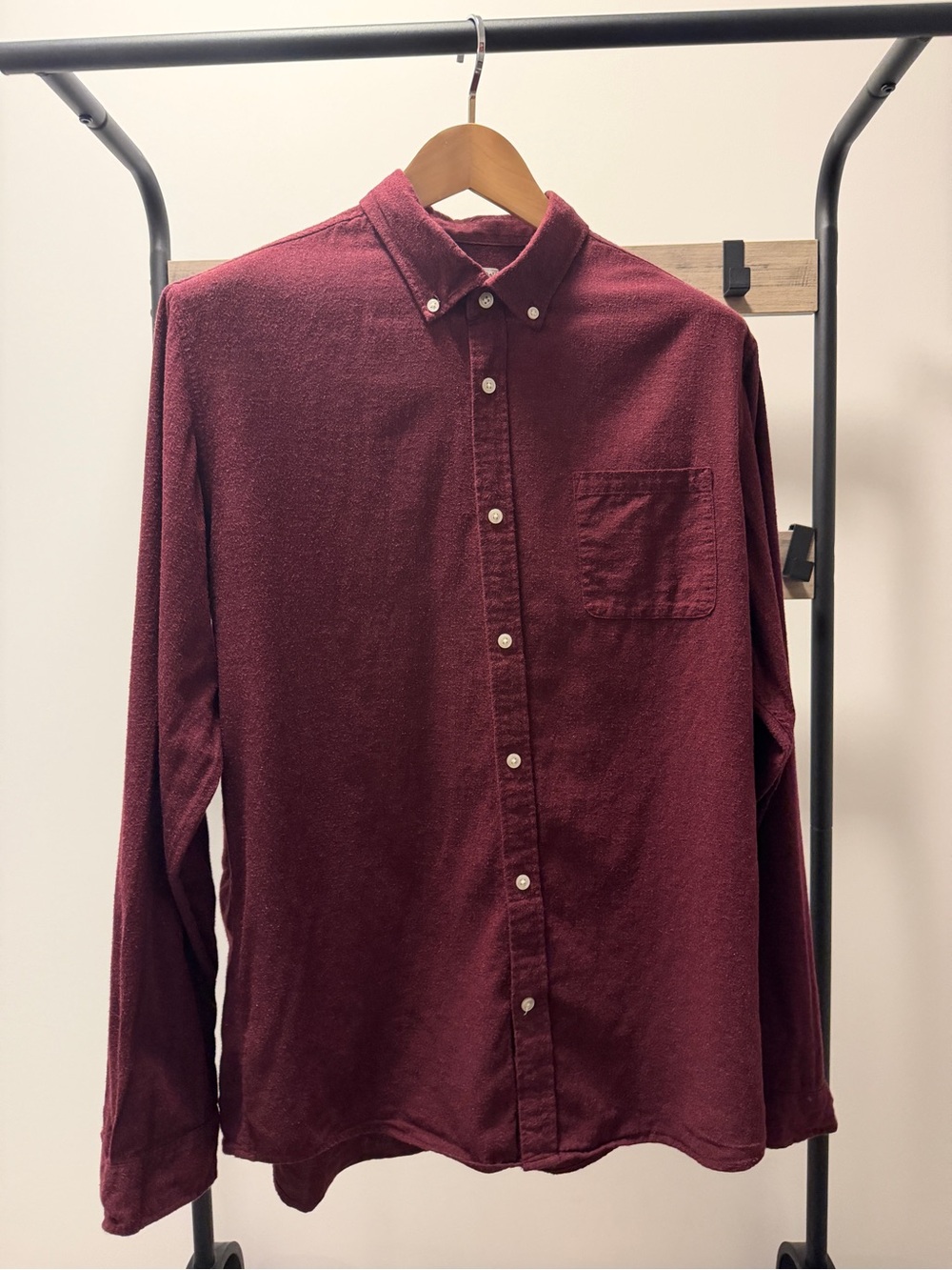 Frank & Oak - “The Flannel Shirt” in Wine Red